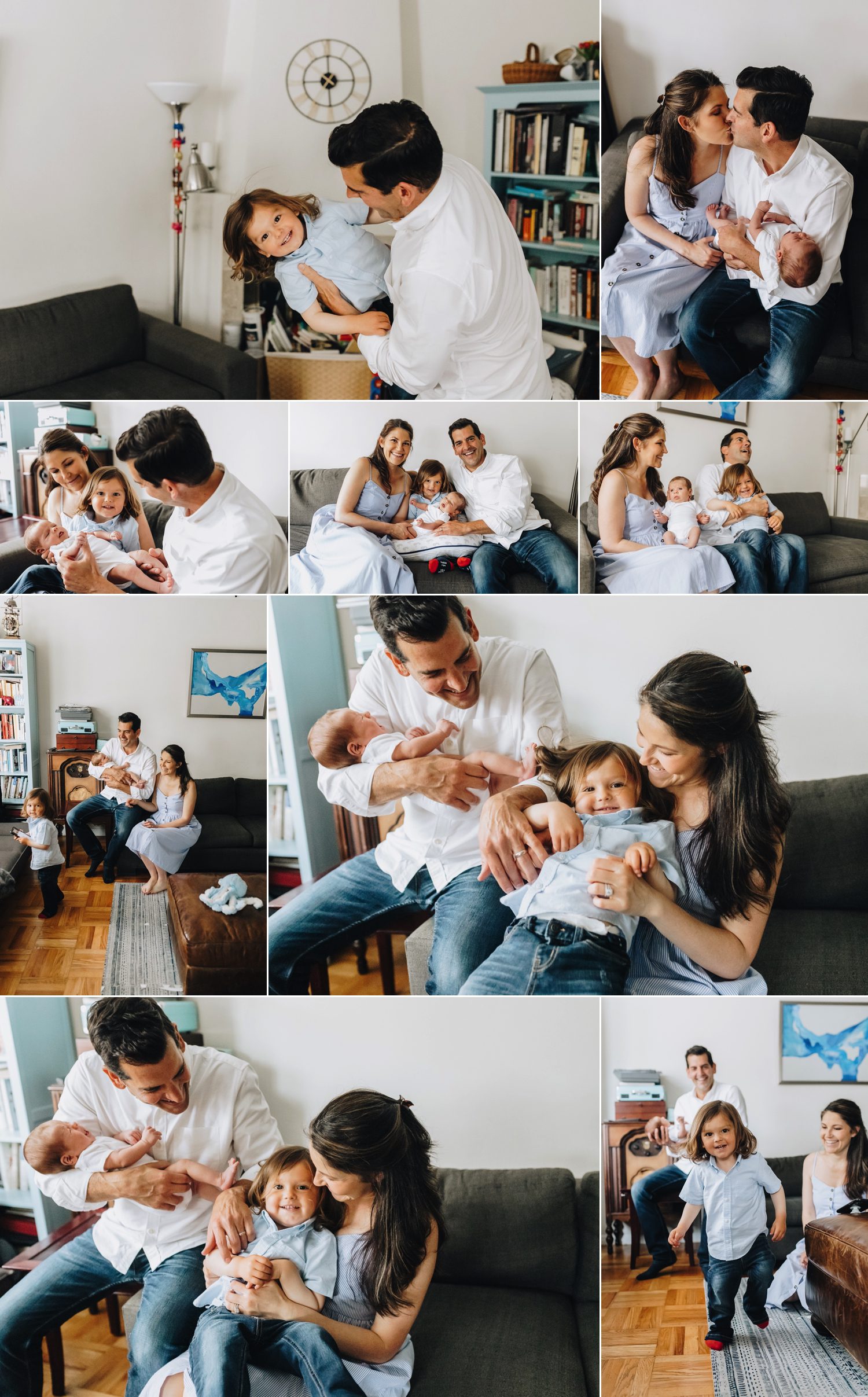 San Francisco In-home newborn session with a toddler with energy