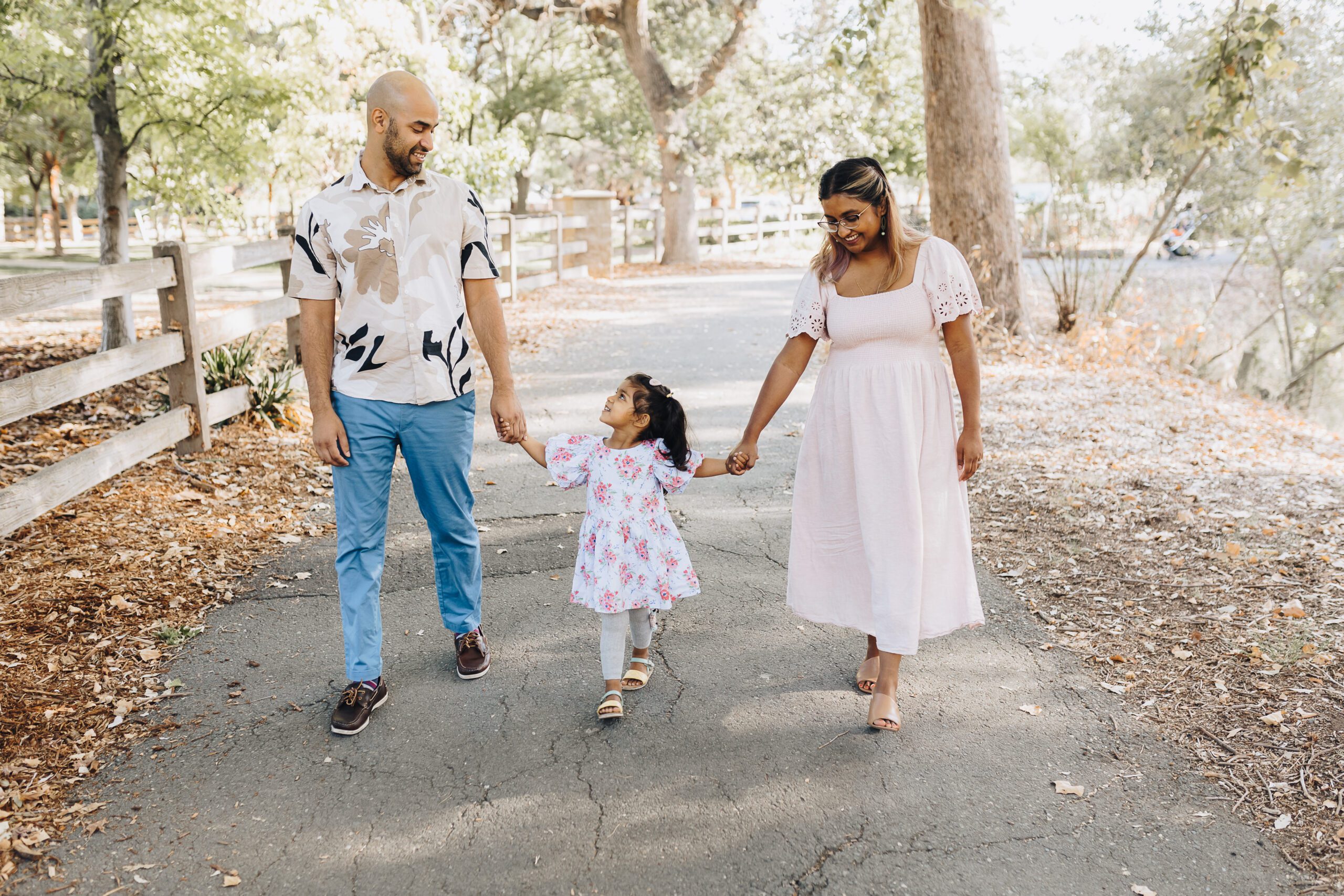 Family Walks in a park